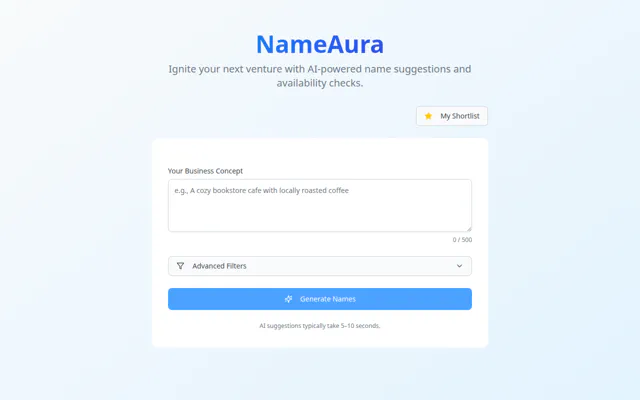 Screenshot of NameAura